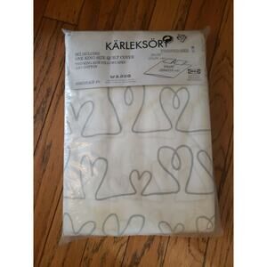 RARE GRAY Ikea KARLEKSORT King Quilt Cover Set New Sealed Discontinued Retired